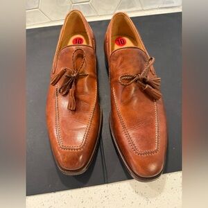 Calzoleria Harris Firenze Tassel Leather Loafer Shoe Men Sz 10 Handcrafted Italy